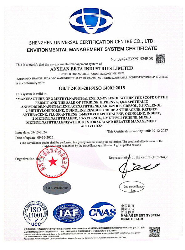 Environmental management system certification